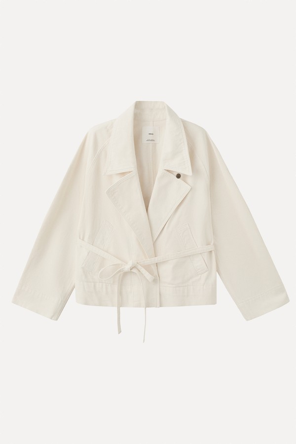 Cotton Trench With Maxi Lapels & Belt