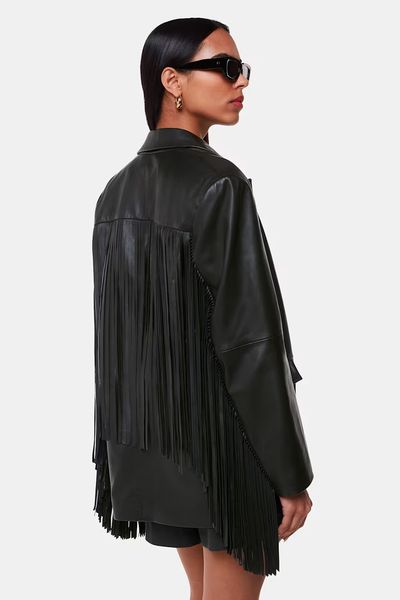 Gia Leather Fringed Jacket