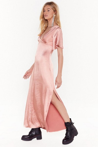 Tonight You Belong To V Satin Maxi Dress