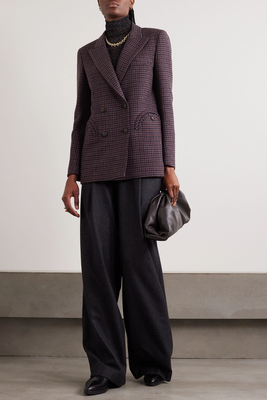 Mikado Double-Breasted Houndstooth Wool Blazer  from Blazé Milano 