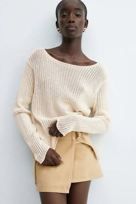 Boat Neck Knitted Jumper from Mango