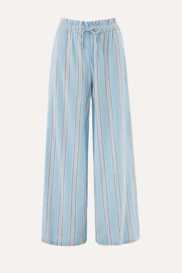 Stripe Linen Blend Wide Leg Co-Ord Trousers