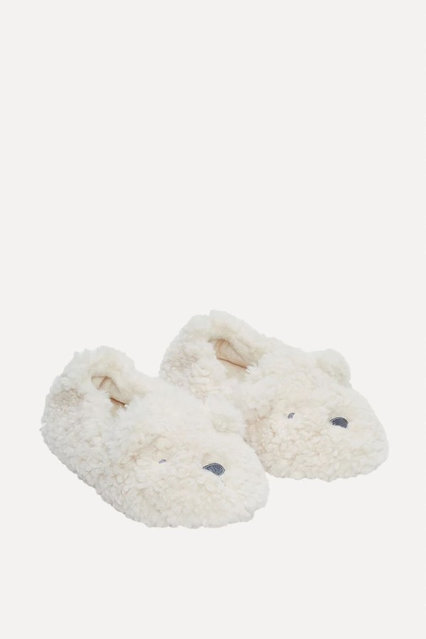 Teddy Bear Borg Slippers from The White Company