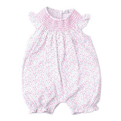 Pink Ditsy Smocked Playsuit from Kissy Kissy 