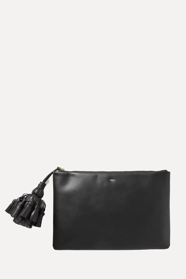 Georgiana Tasseled Leather Clutch from Anya Hindmarch