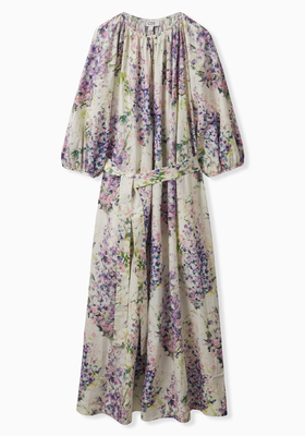 Tie-Waist Floral-Print Dress