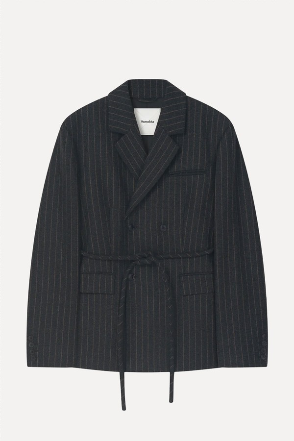 Osono Pinstripe Wool Blazer from nanushka