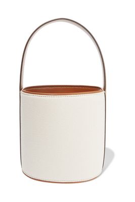Bissett Leather-Trimmed Canvas Bucket Bag from Staud