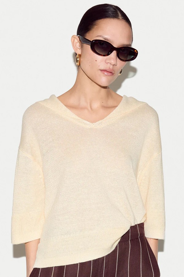 Linen Sailor Collar Jumper