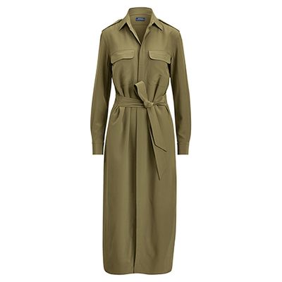 Silk Crepe De Chine Shirtdress