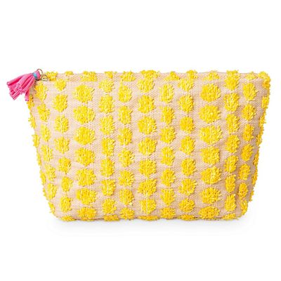Maddie Yellow Polka Dot Pouch from Oliver Bonas