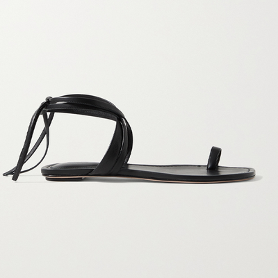 Black Leather Sandals from Porte & Paire