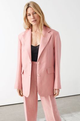 Boxy Linen Blend Blazer from & Other Stories