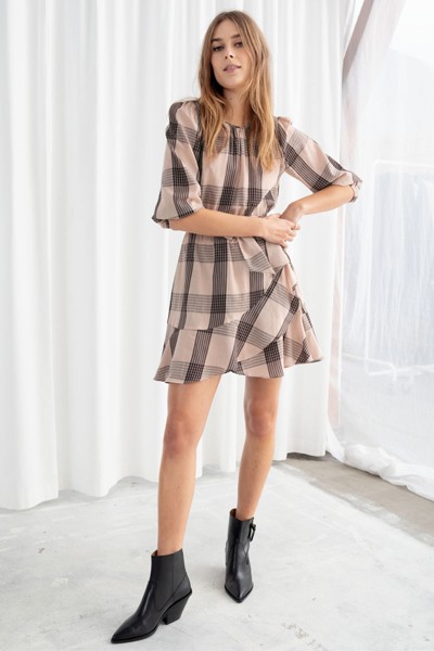 Belted Plaid Mini Dress from & Other Stories