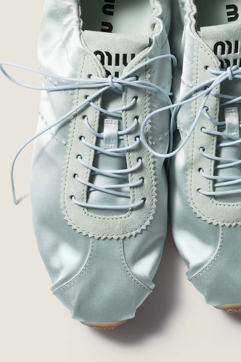 Plume Satin Sneakers from Miu Miu