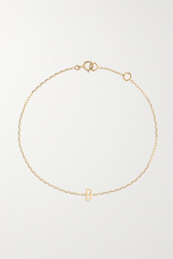 Alphabet 14-Karat Gold Bracelet from Stone & Strand