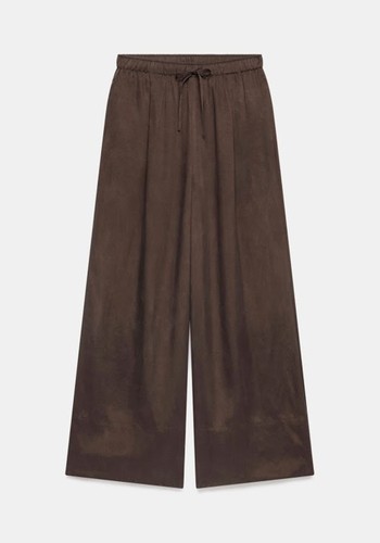 Wide Leg Drawstring Waist Trousers