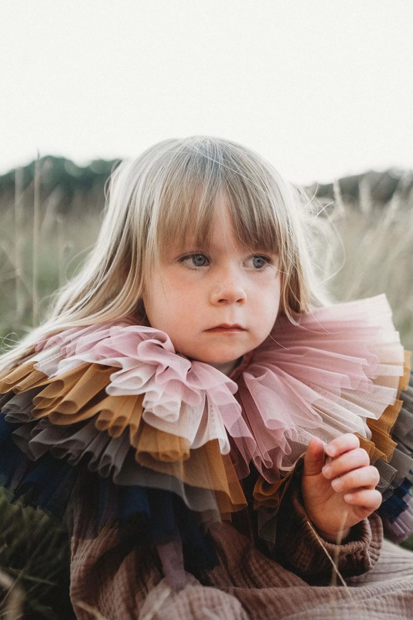 Dark Rainbow Ruffle Oversized ‘Statement’ Collar from Florence & Bunny