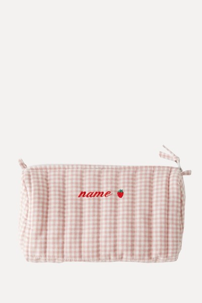 Gingham Textured Toiletry Bag  from Zara