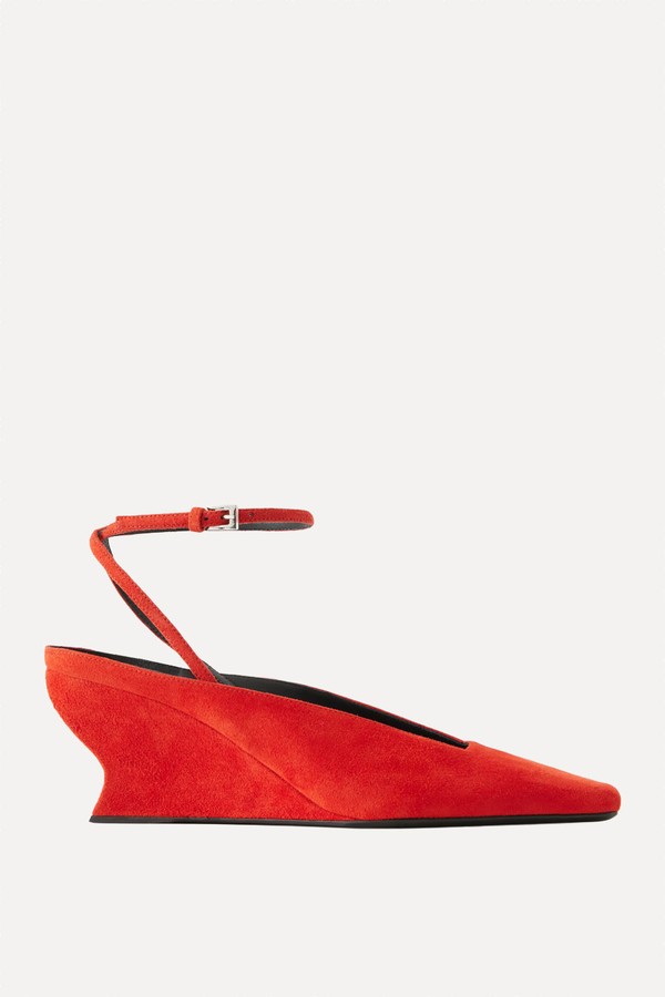 Cube Suede Slingback Wedges from ALAÏA