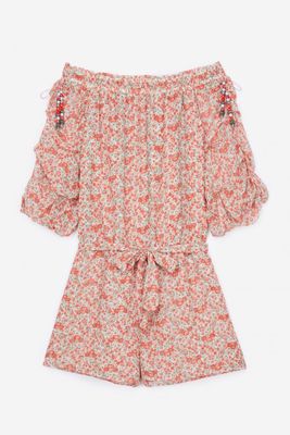 Pink Silk Playsuit from The Kooples