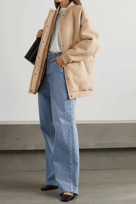 Gabriola Oversized Shearling Bomber Jacket from LouLou Studio