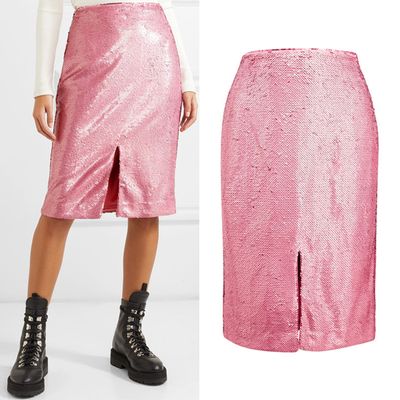 Sonora Sequined Satin Skirt from Ganni