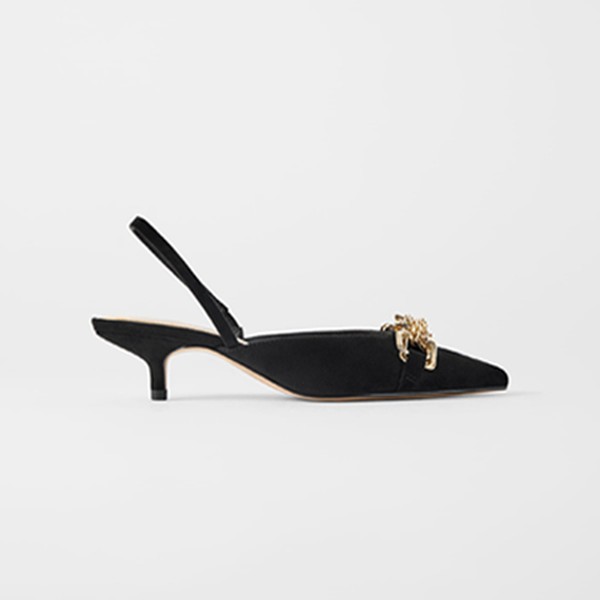 High Heel Metallic Mules from Zara