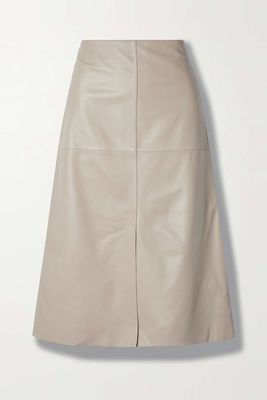 Sidena Paneled Leather Midi Skirt from Joseph