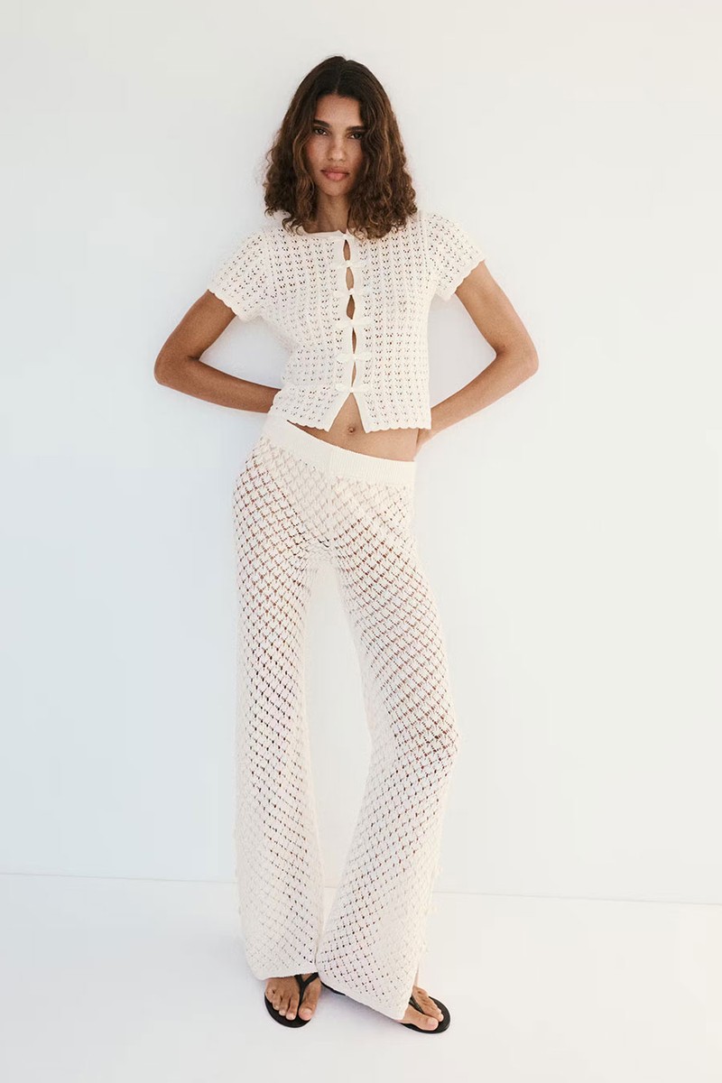 Open Knit Toggle Cardigan  from Mango