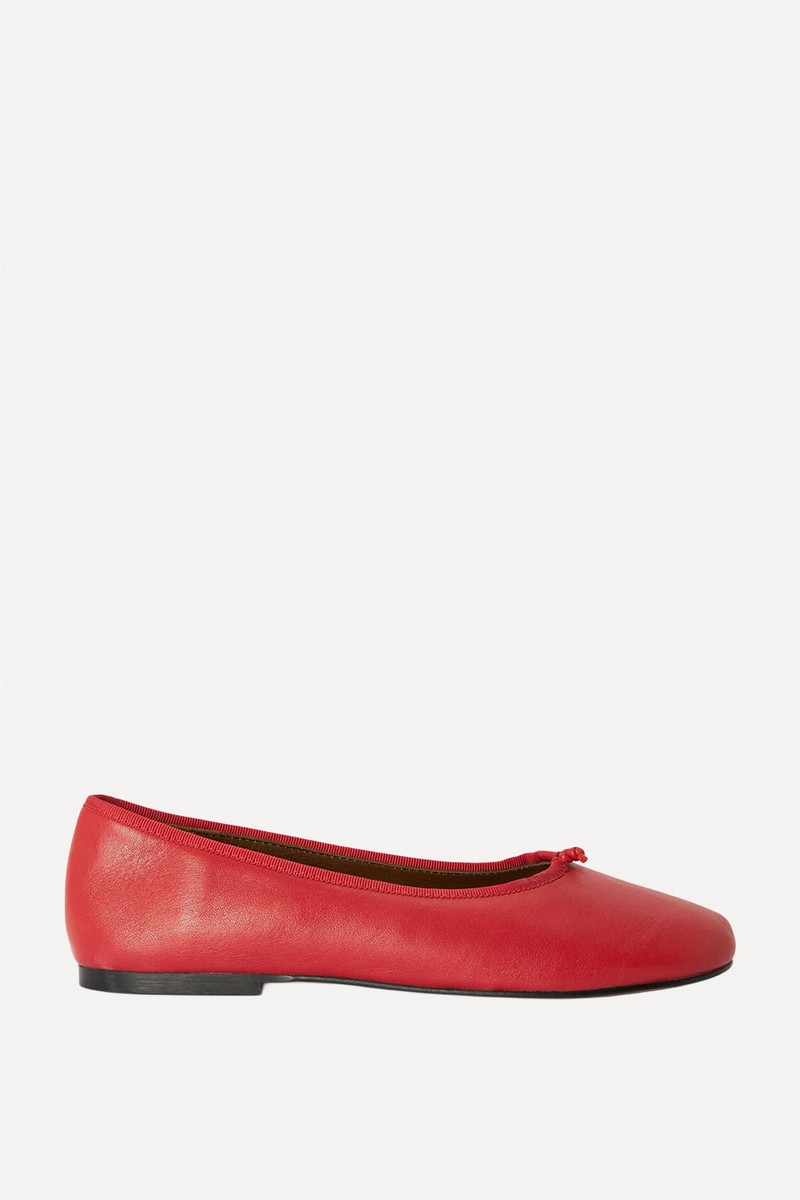 Hero Leather Knot Detail Ballerina Pumps from John Lewis