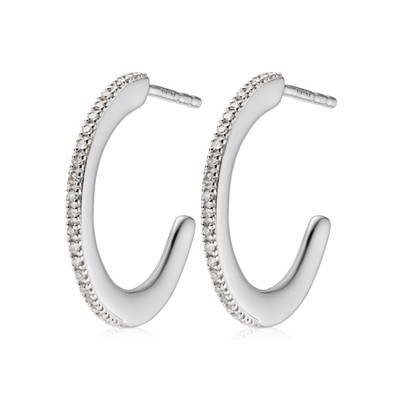 Fiji Skinny Hoop Diamond Earrings