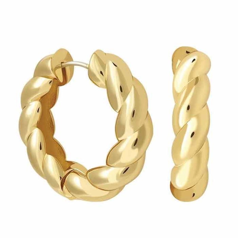 Chunky Rope Hoops In Gold from Astrid & Miyu