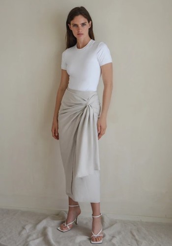 Beige Wrap Skirt