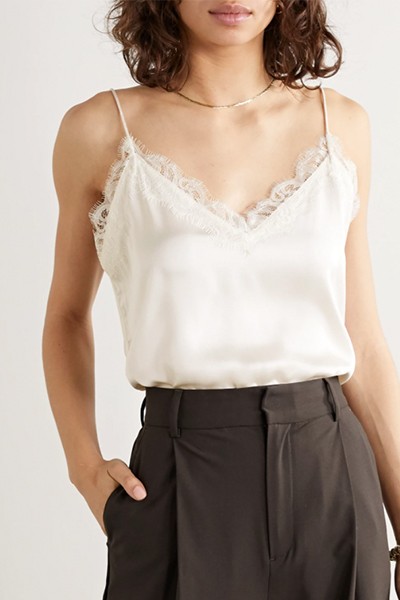 Lace-Trimmed Silk-Satin Camisole from Anine Bing