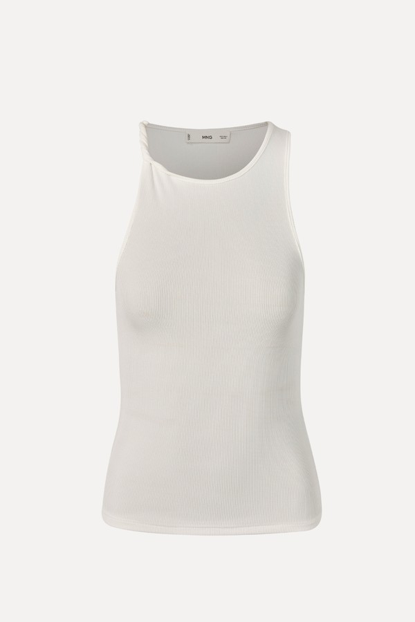 Ribbed Top With Asymmetrical Straps