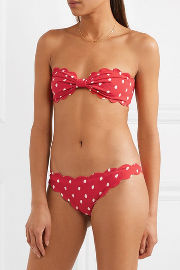 Antibe Scalloped Printed Bandeau Bikini Top and Bottom from Marysia