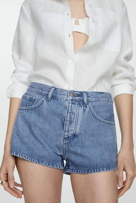 Mid-Rise Denim Shorts  from Mango 