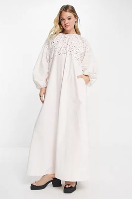 Maxi Smock Dress With Cutwork from ASOS DESIGN 