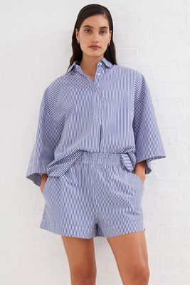Rhodes Poplin Stripe Popover Shirt from French Connection