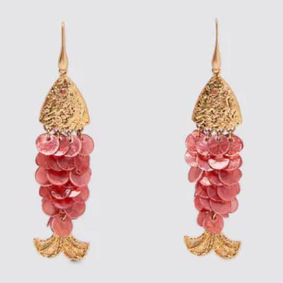 Fish Earrings With Shells from Zara