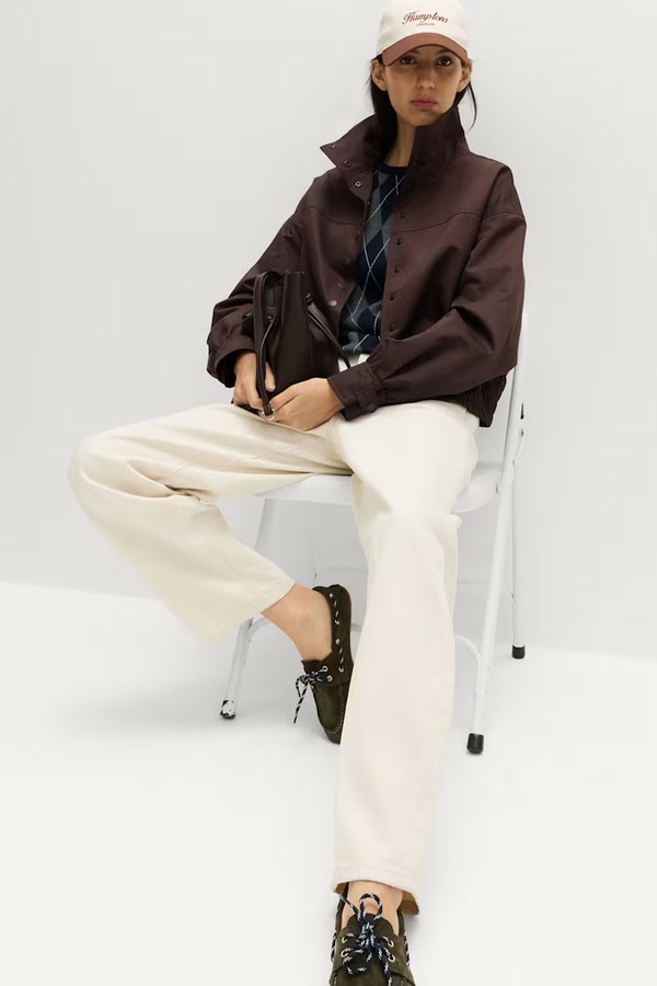 Cotton Rich Funnel Neck Bomber Jacket