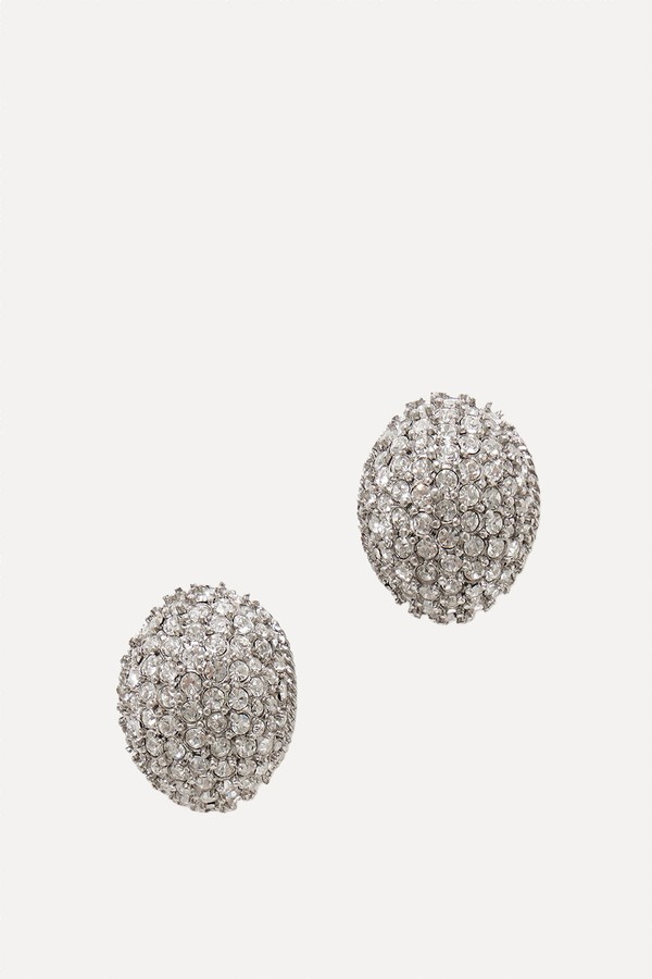 Tinsel Rhodium-Plated Crystal Earrings from Jennifer Behr
