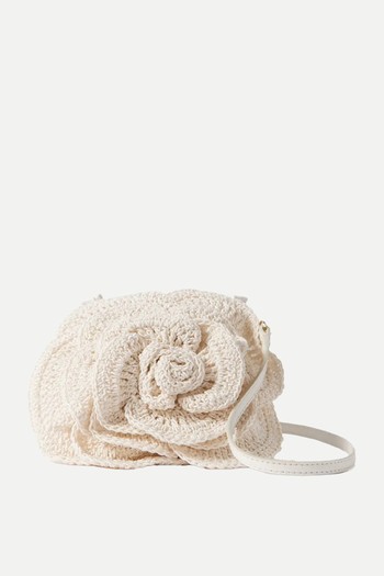 Crochet-Knit And Satin Shoulder Bag from Magda Butrym