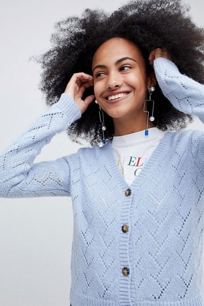 Pointelle Stitch Cardigan from Monki