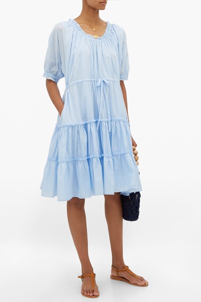 Kassos Ruffled Cotton-Poplin Midi Dress from Loup Charmant