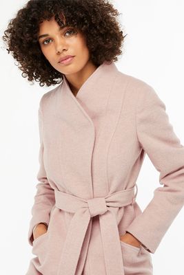 Rose Wool Belted Coat