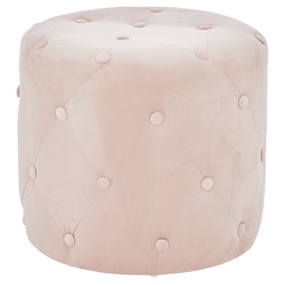 Blush Pink Velvet Ottoman 