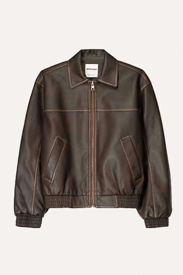Faux Leather Oversized Jacket from Bershka