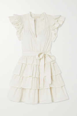 Lulua Belted Ruffled Cotton-Poplin Mini Dress from Ulla Johnson